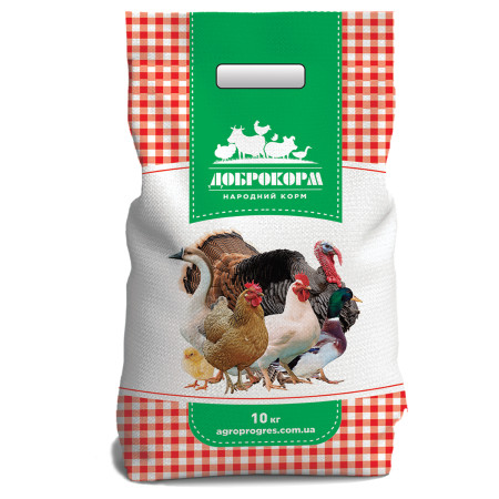 Доброкорм Курица-Утка-Гусь Рост, комбикорм, 10 кг