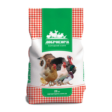 Доброкорм Курица-Утка-Гусь Рост, комбикорм, 25 кг